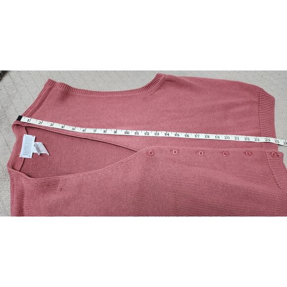 Lands End Vtg  90's  Dusty Rose Button Down Sleeveless Cotton Vest Womens Medium - Picture 5 of 7